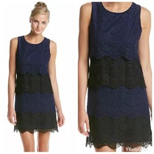 Jessica Simpson Scalloped Lace Tiered Shift dress